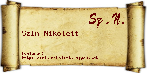 Szin Nikolett névjegykártya
